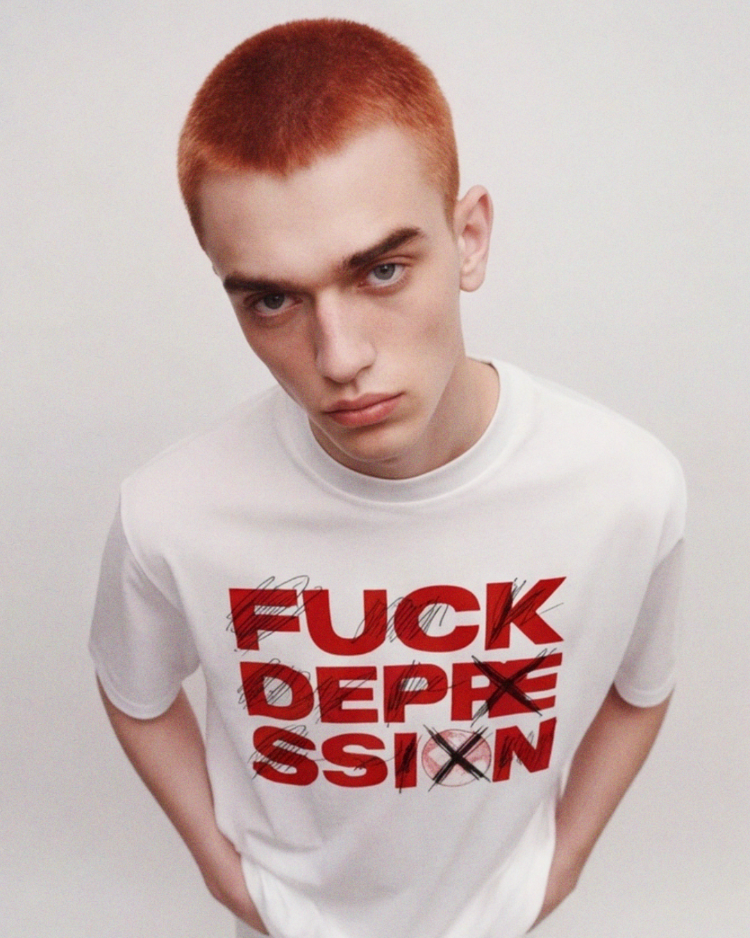 White F*ck Depression Tee